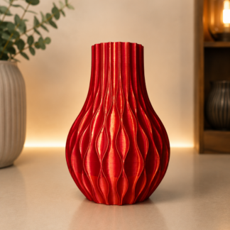 Crimson Twist Vase